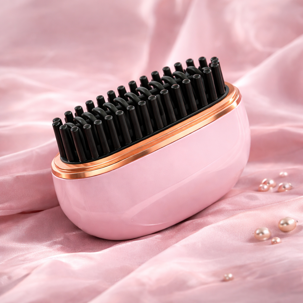 Mini Brosse Chauffante Lissage Rapide, Facile à Emporter