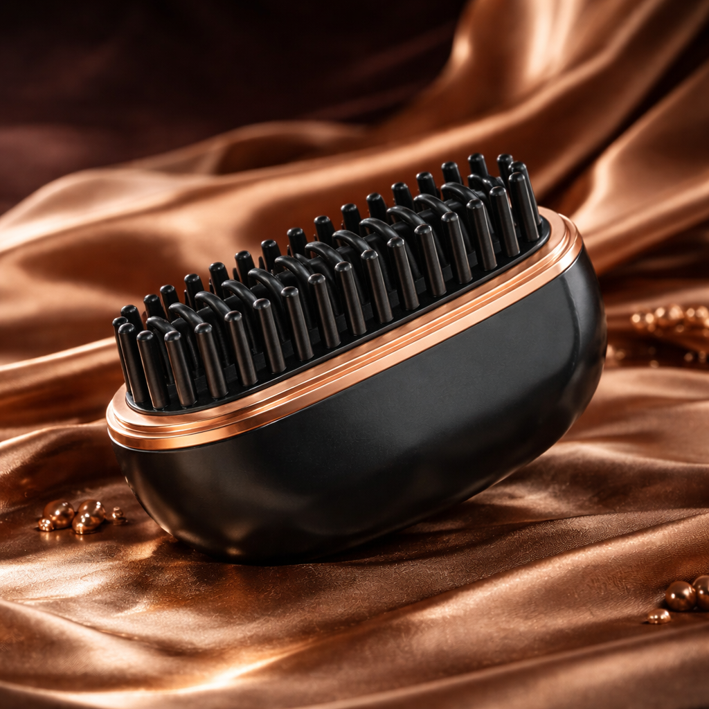 Mini Brosse Chauffante Lissage Rapide, Facile à Emporter